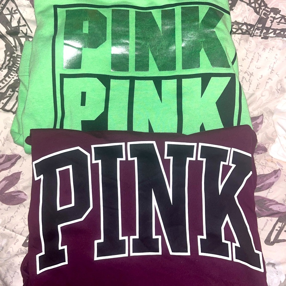 Pink hoodies